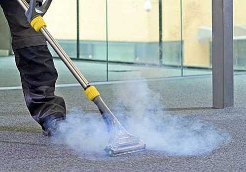 Steam cleaning office floors