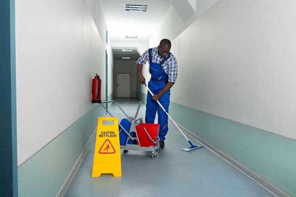 Janitorial cleaning disinfecting floors